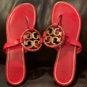 Red Tory Burch Metal Miller Womens Sandal
